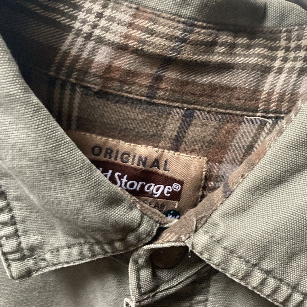 Cold Storage Denim Canvas Jean Flannel Lined Trucker Jacket Mens Size Medium - Picture 3 of 11